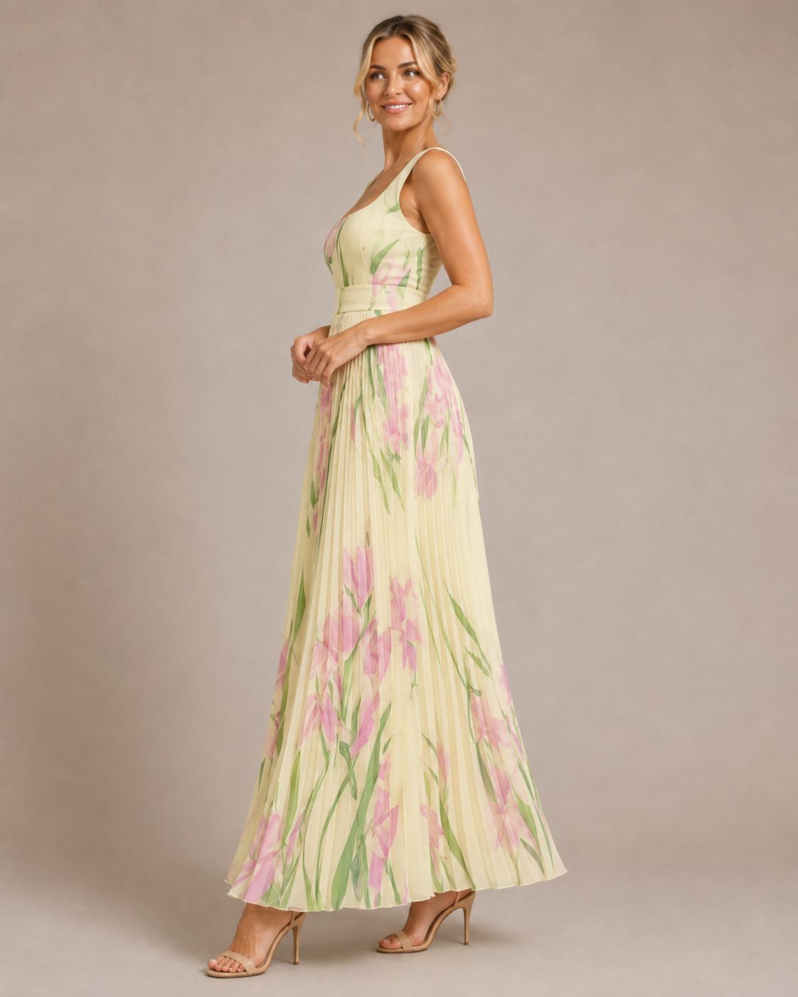 Juliette | Floral Pleated Maxi Dress