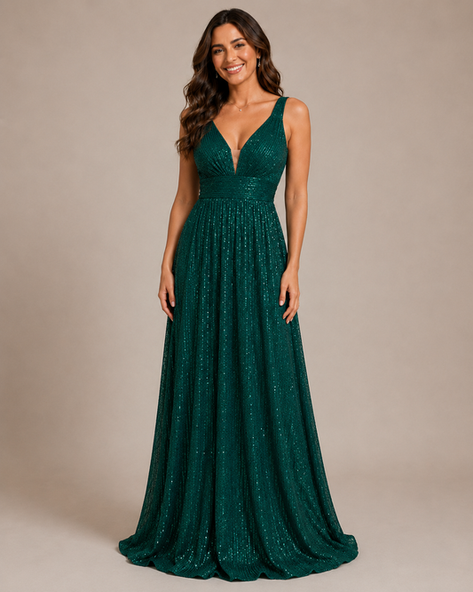 Camila | Sequin V-Neck Maxi Wedding Dress