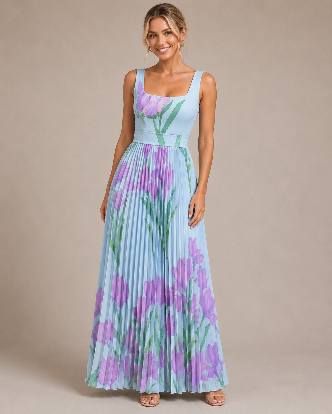 Juliette | Floral Pleated Maxi Dress