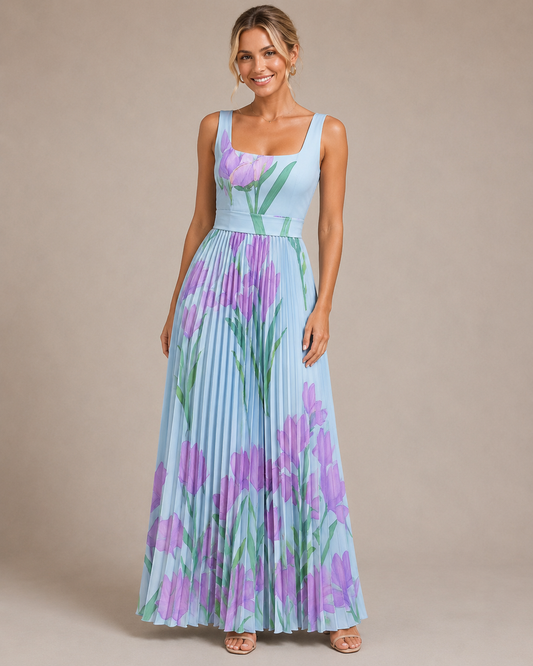 Juliette | Floral Pleated Maxi Dress