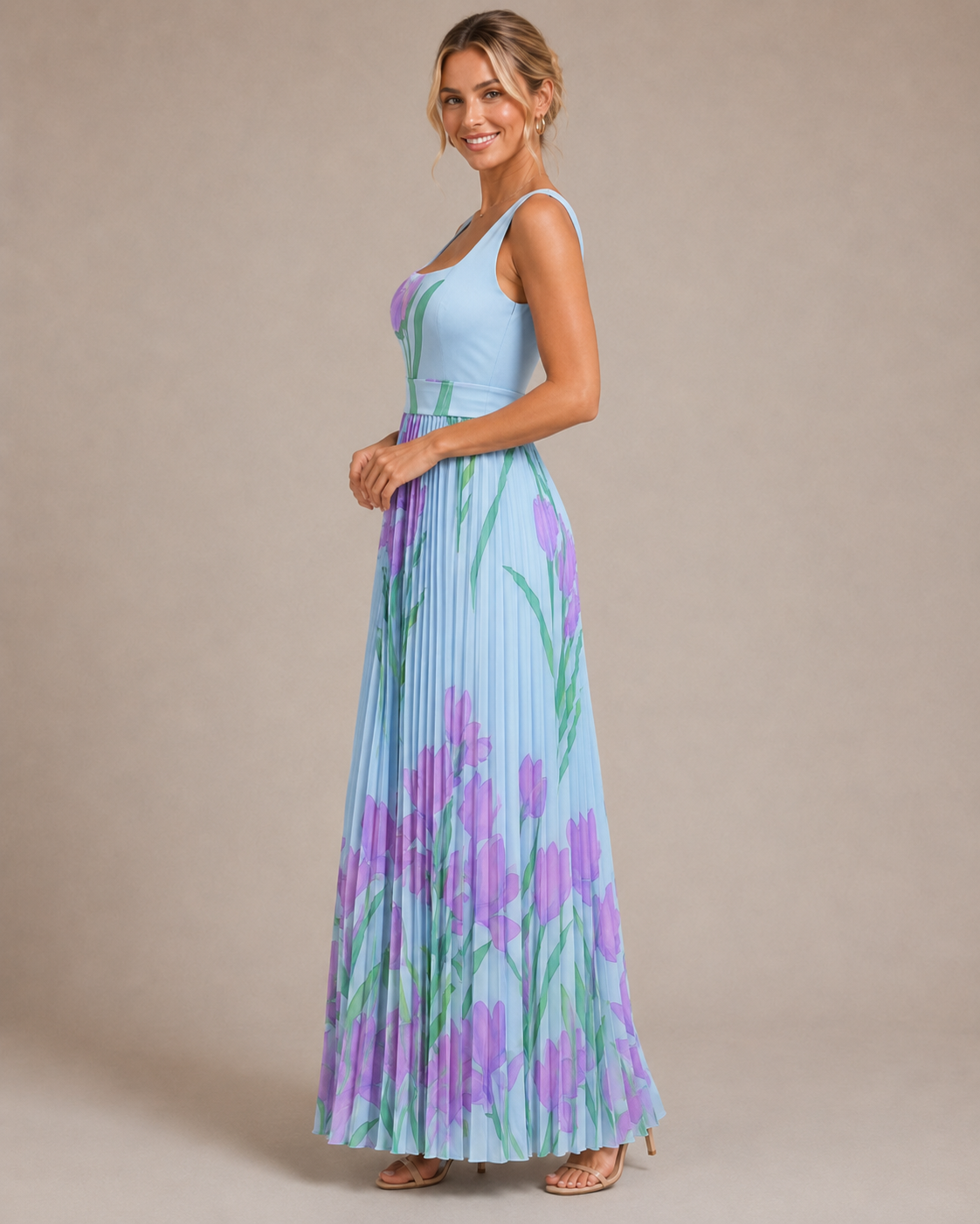 Juliette | Floral Pleated Maxi Dress