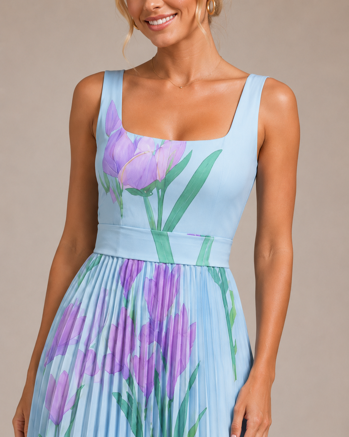 Juliette | Floral Pleated Maxi Dress