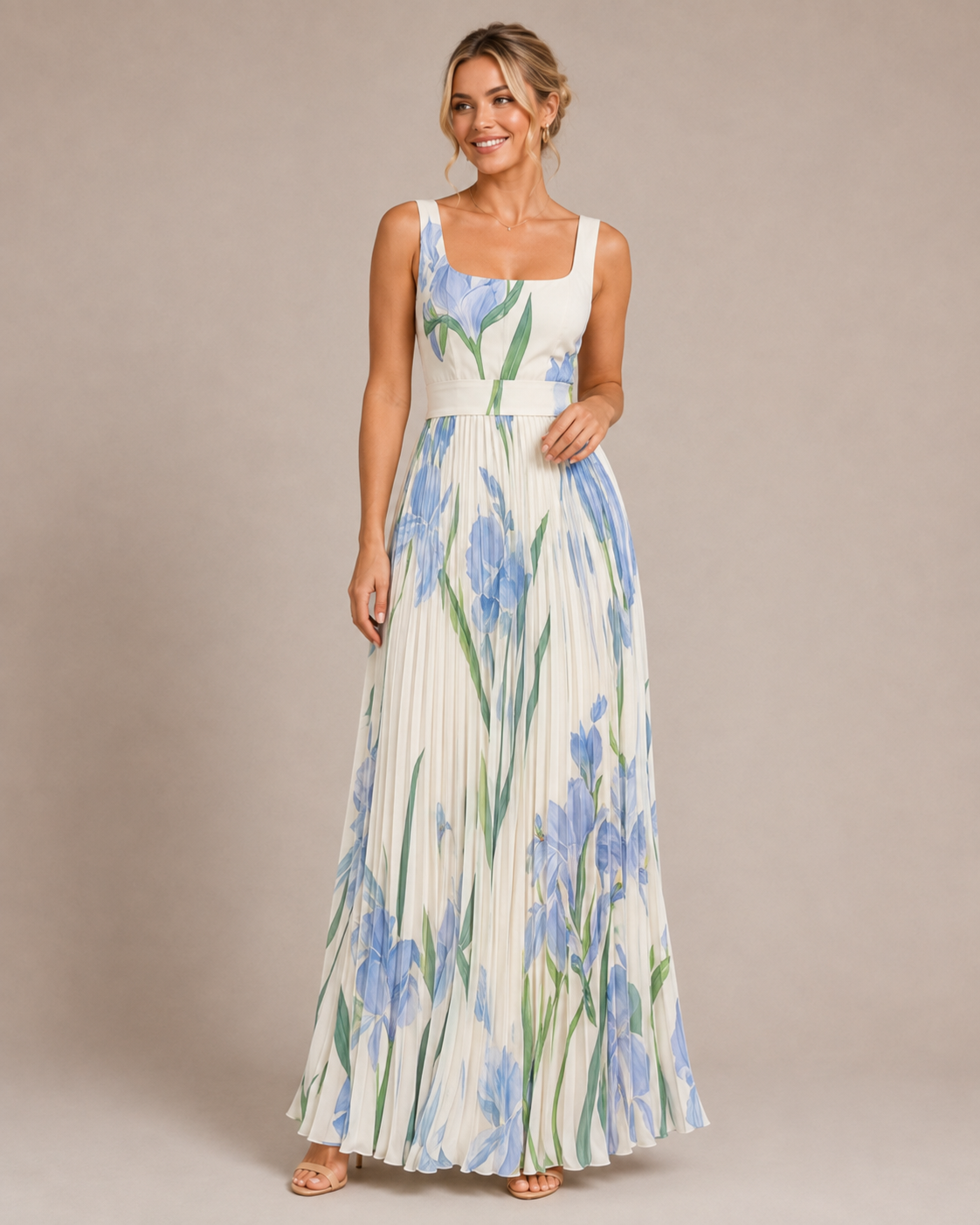 Juliette | Floral Pleated Maxi Dress