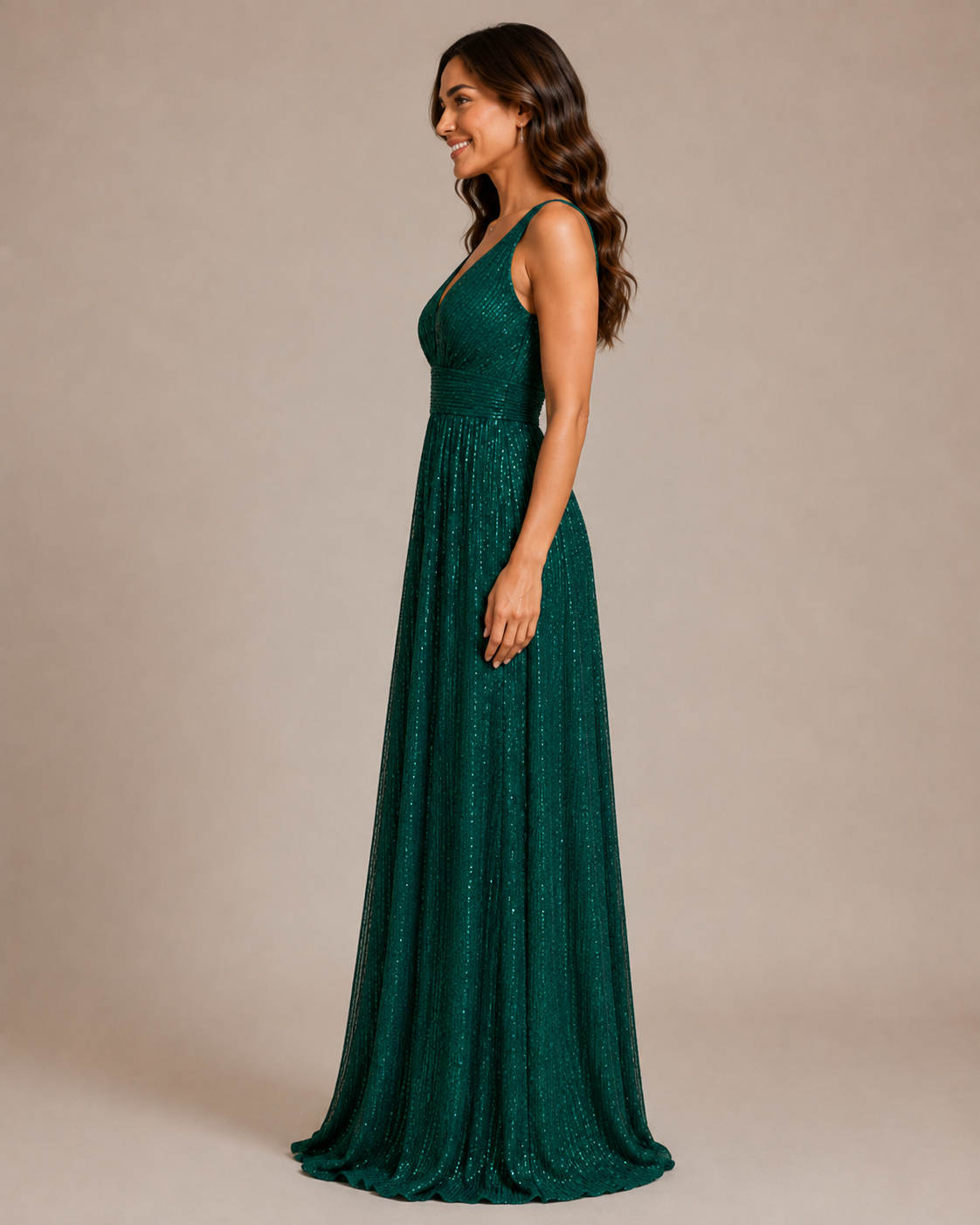 Camila | Sequin V-Neck Maxi Wedding Dress