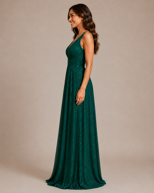Camila | Sequin V-Neck Maxi Wedding Dress