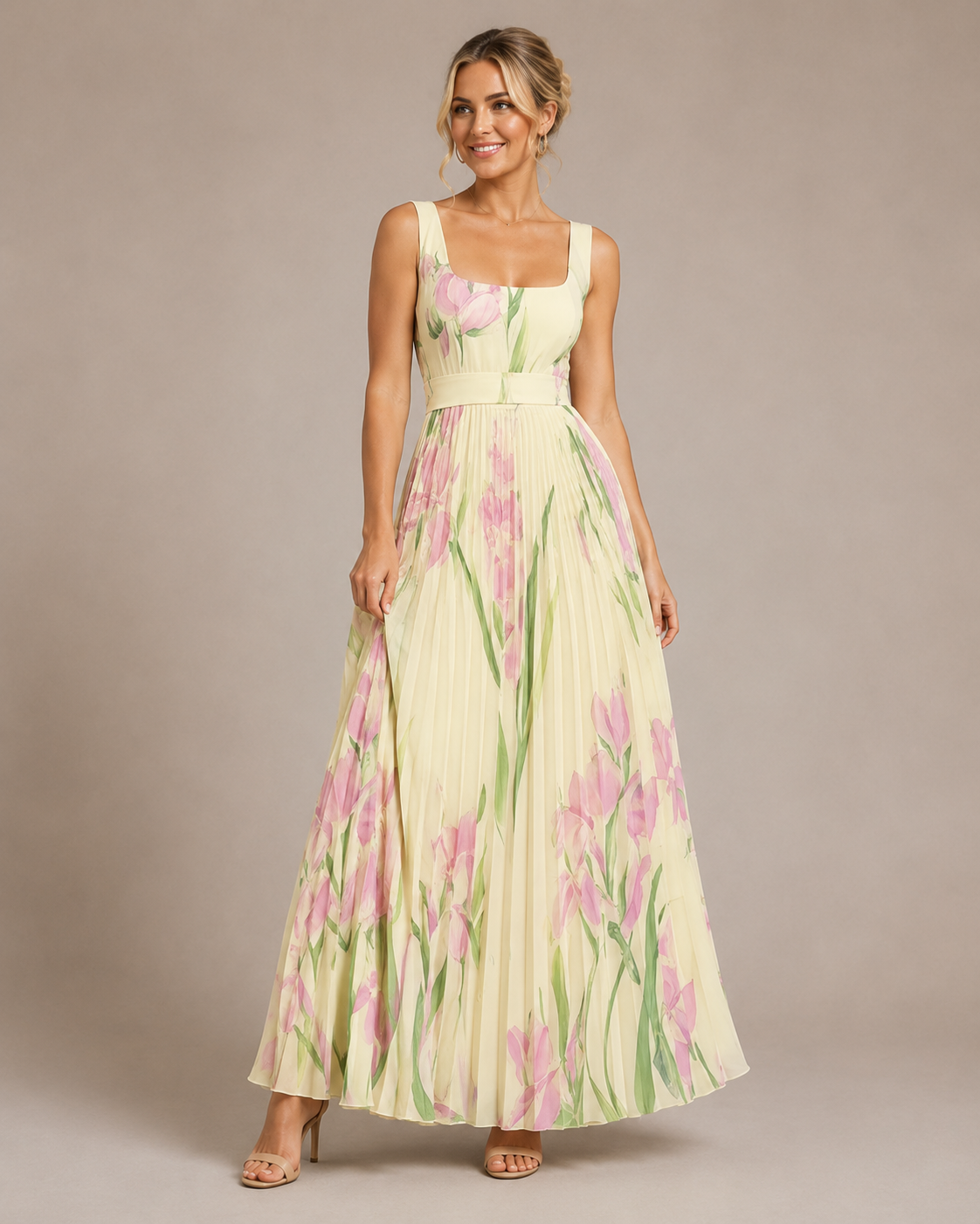 Juliette | Floral Pleated Maxi Dress