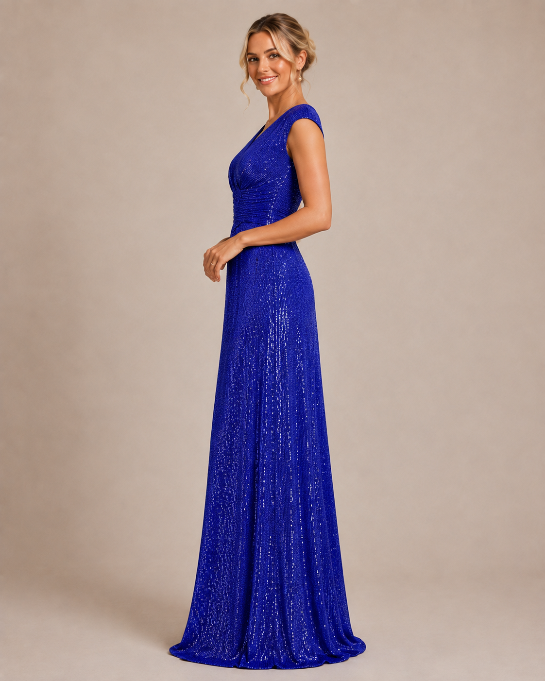 Isabella | Sequin V-Neck Maxi Wedding Guest Dress