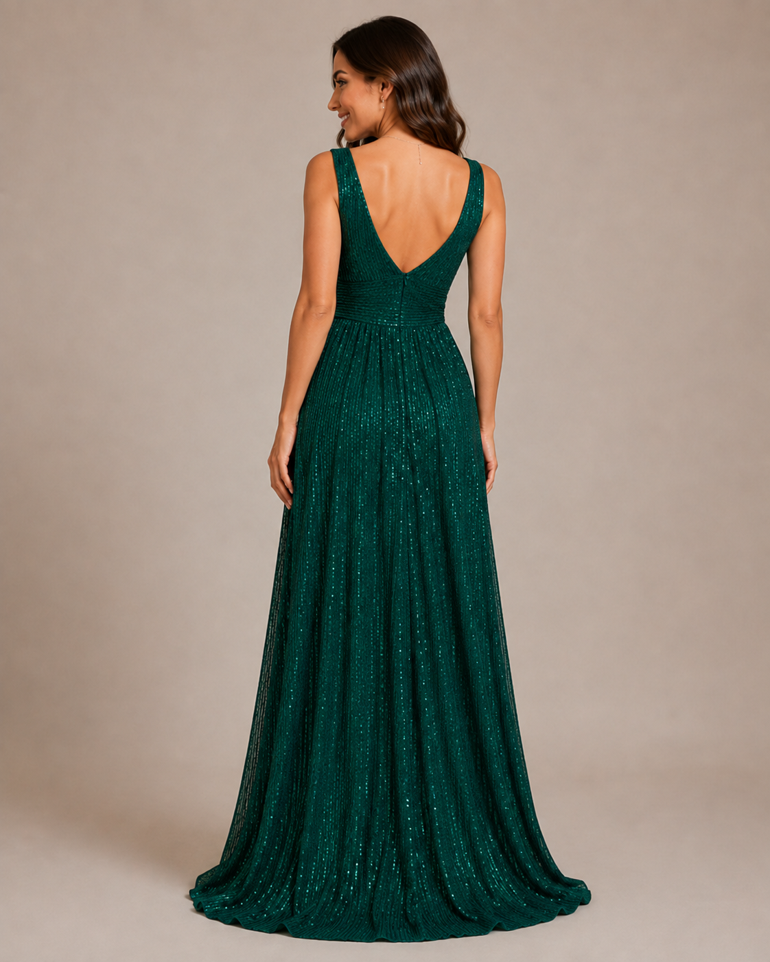 Camila | Sequin V-Neck Maxi Wedding Dress