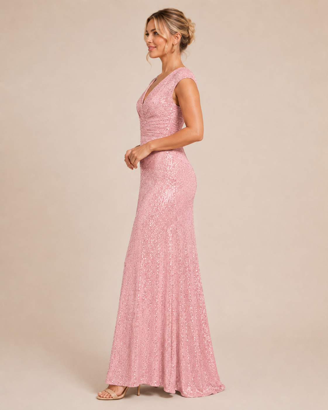 Isabella | Sequin V-Neck Maxi Wedding Guest Dress