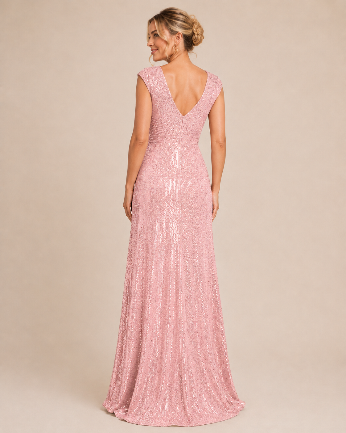 Isabella | Sequin V-Neck Maxi Wedding Guest Dress