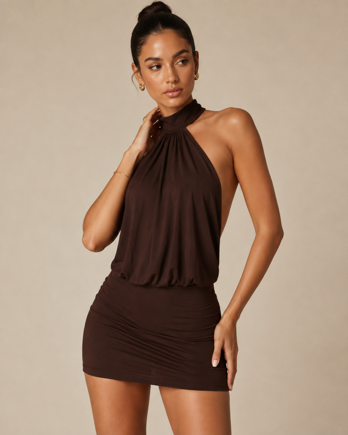 Sienna | Backless Halter Bodycon Mini Cocktail Dress