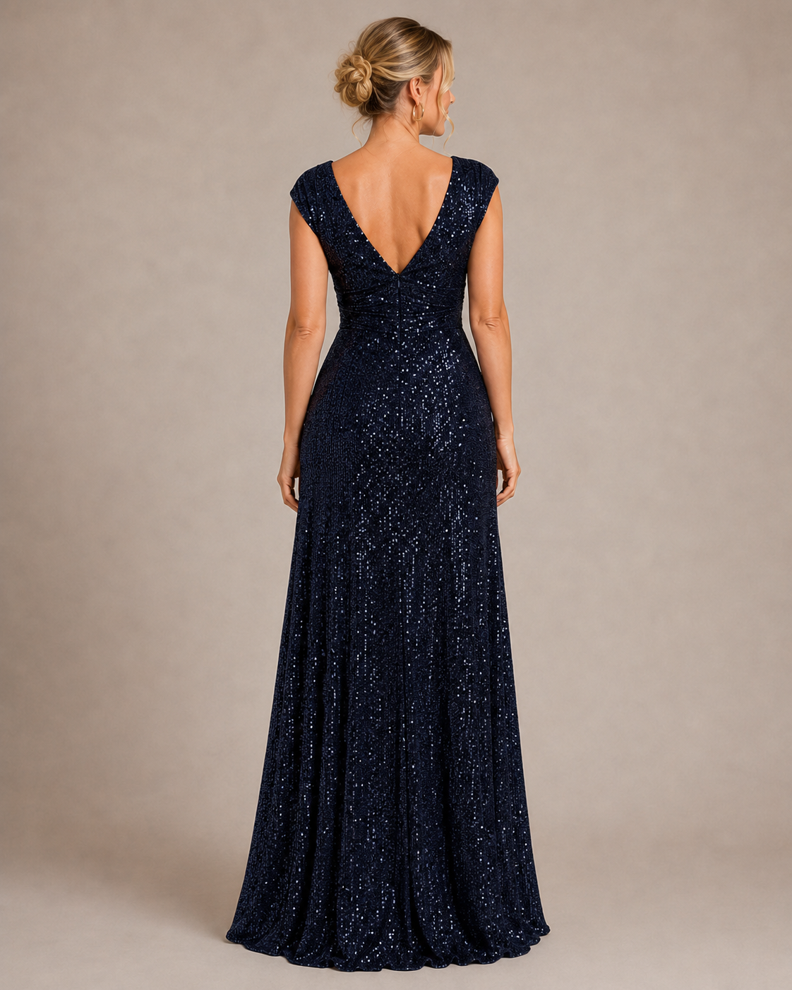 Isabella | Sequin V-Neck Maxi Wedding Guest Dress