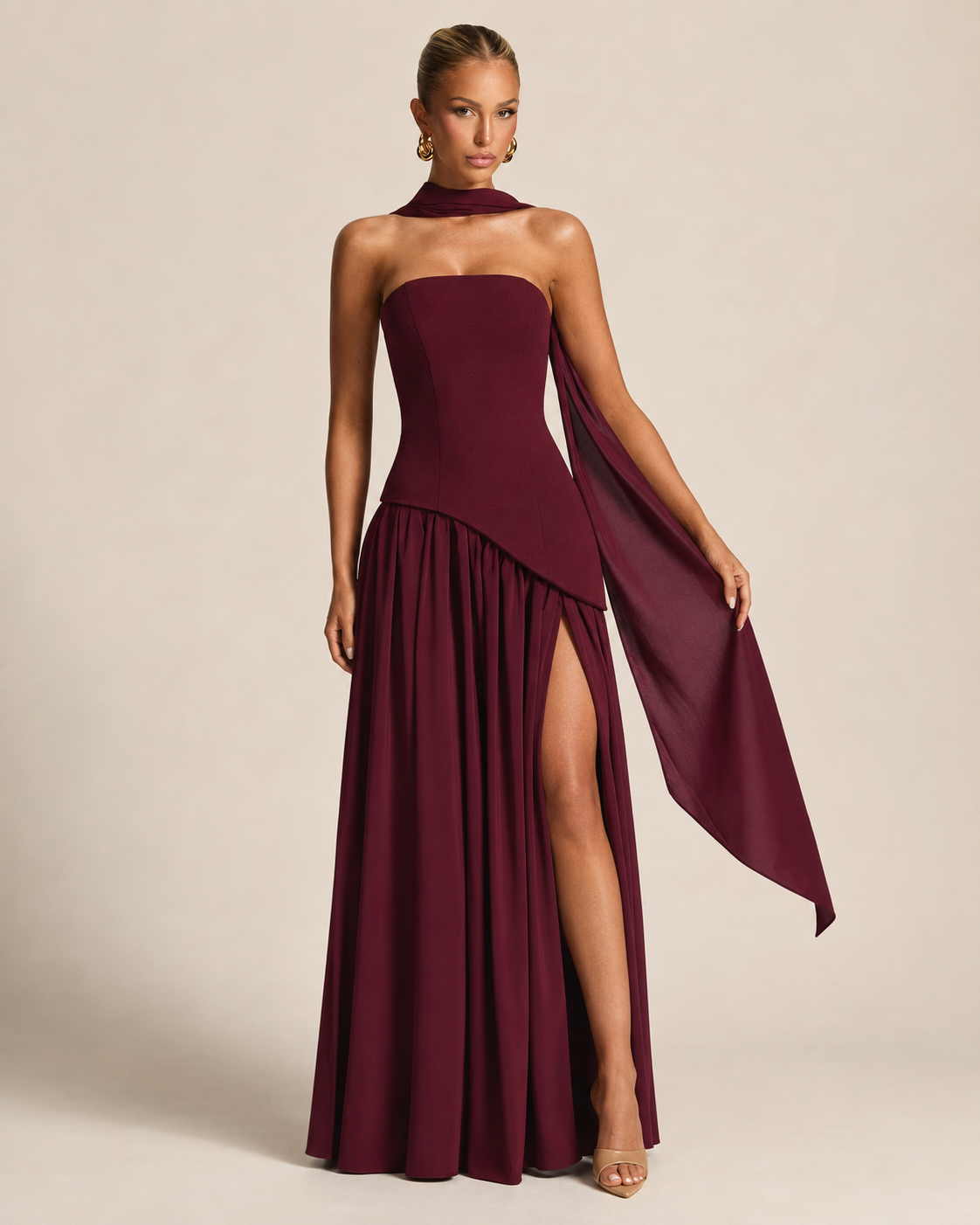 Amara | Strapless Maxi Formal Cocktail Dress