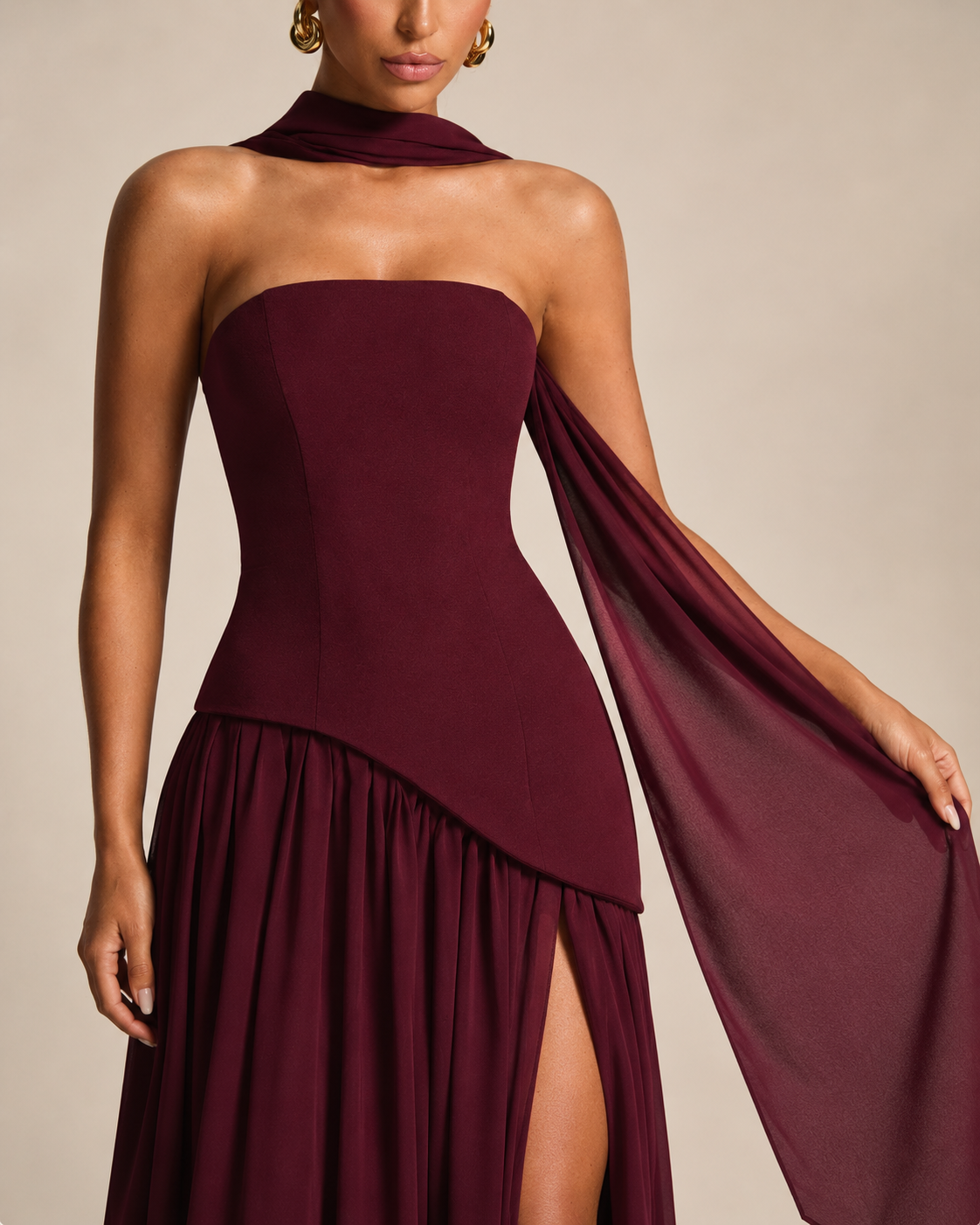 Amara | Strapless Maxi Formal Cocktail Dress