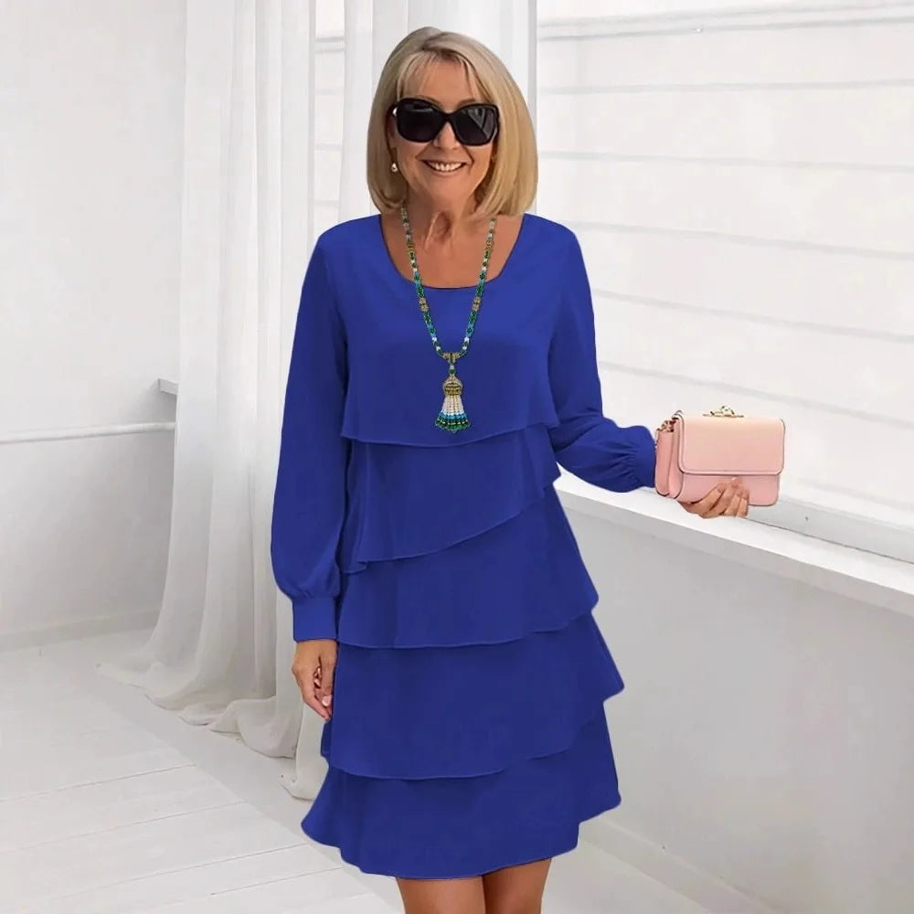 Elise | Layered Ruffle Long Sleeve Dress