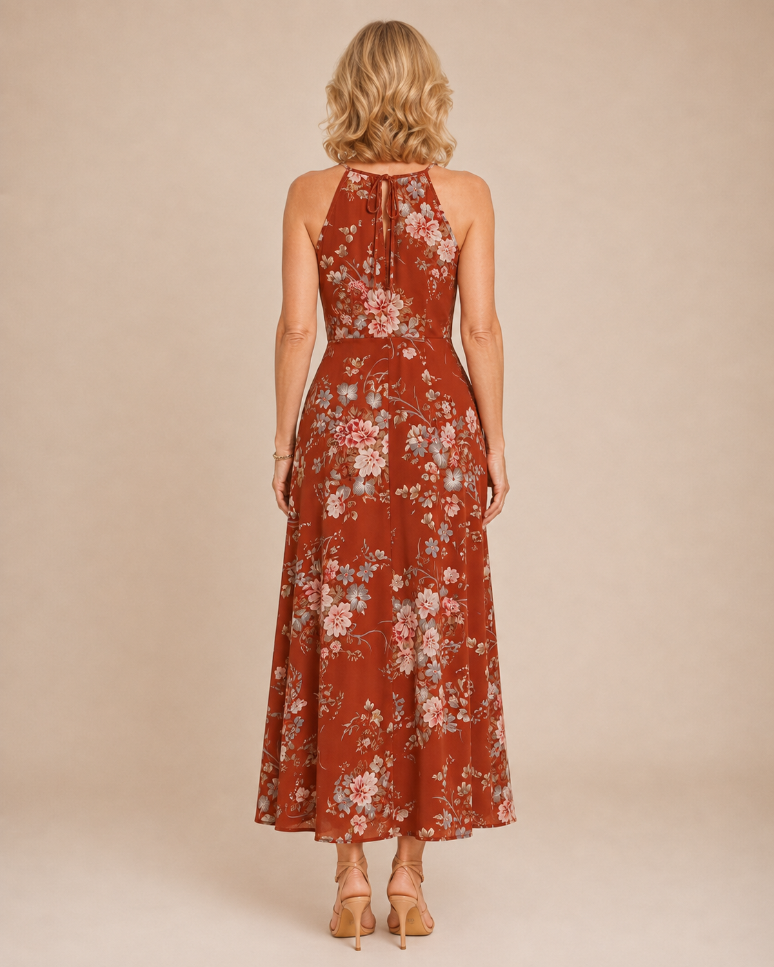 Elise | Floral Halter Maxi Dress