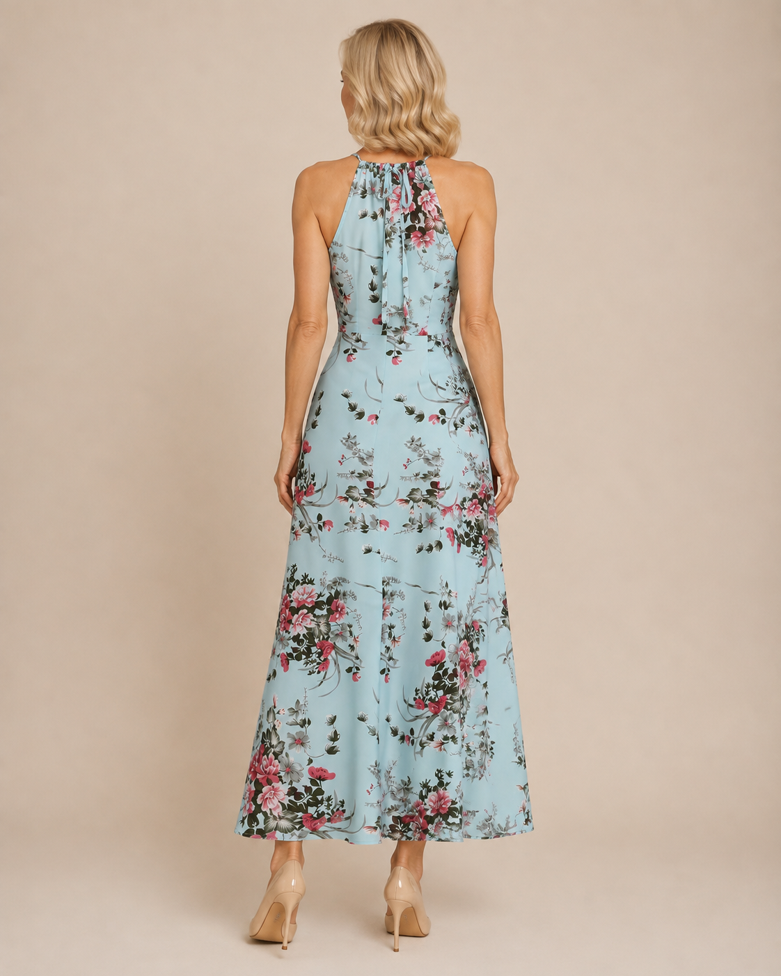 Elise | Floral Halter Maxi Dress
