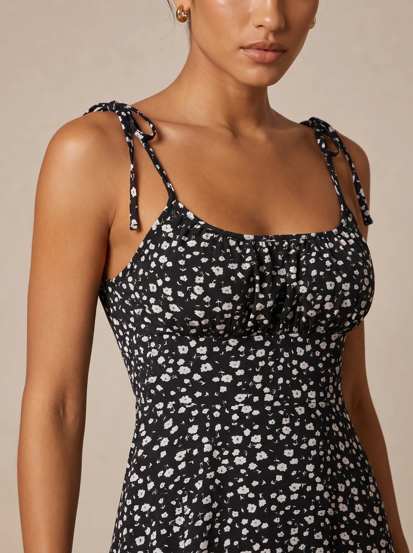 Sienna | Floral Tie-Strap Mini Cocktail Dress